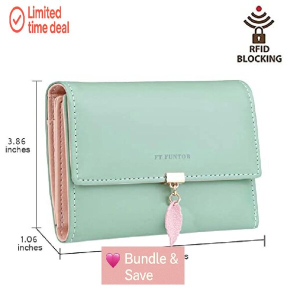 RFID Blocking Tri-Fold Wallet with ID Window and Zipper Pocket - Picture 4 of 7